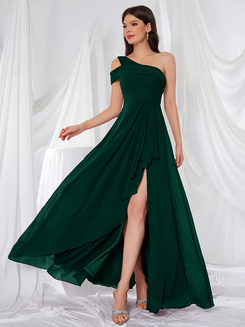 elegant directional shoulder backless high slit irregular - Temu elegant directional shoulder backless high slit irregular - Temu