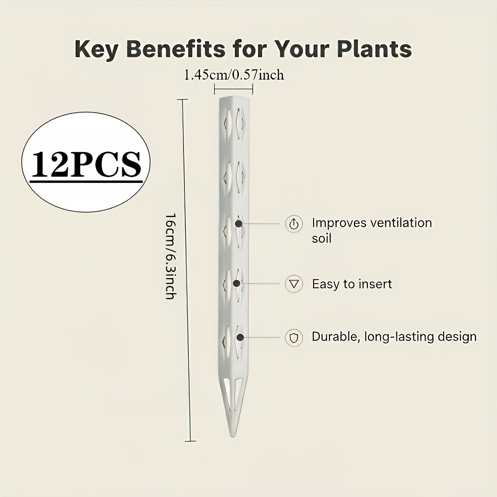 TEMU 12 tubes de ventilation pour plantes d'intérieur et d'extérieur, piquets d'aération , adaptés aux plantes d'intérieur et d'extérieur, plantes