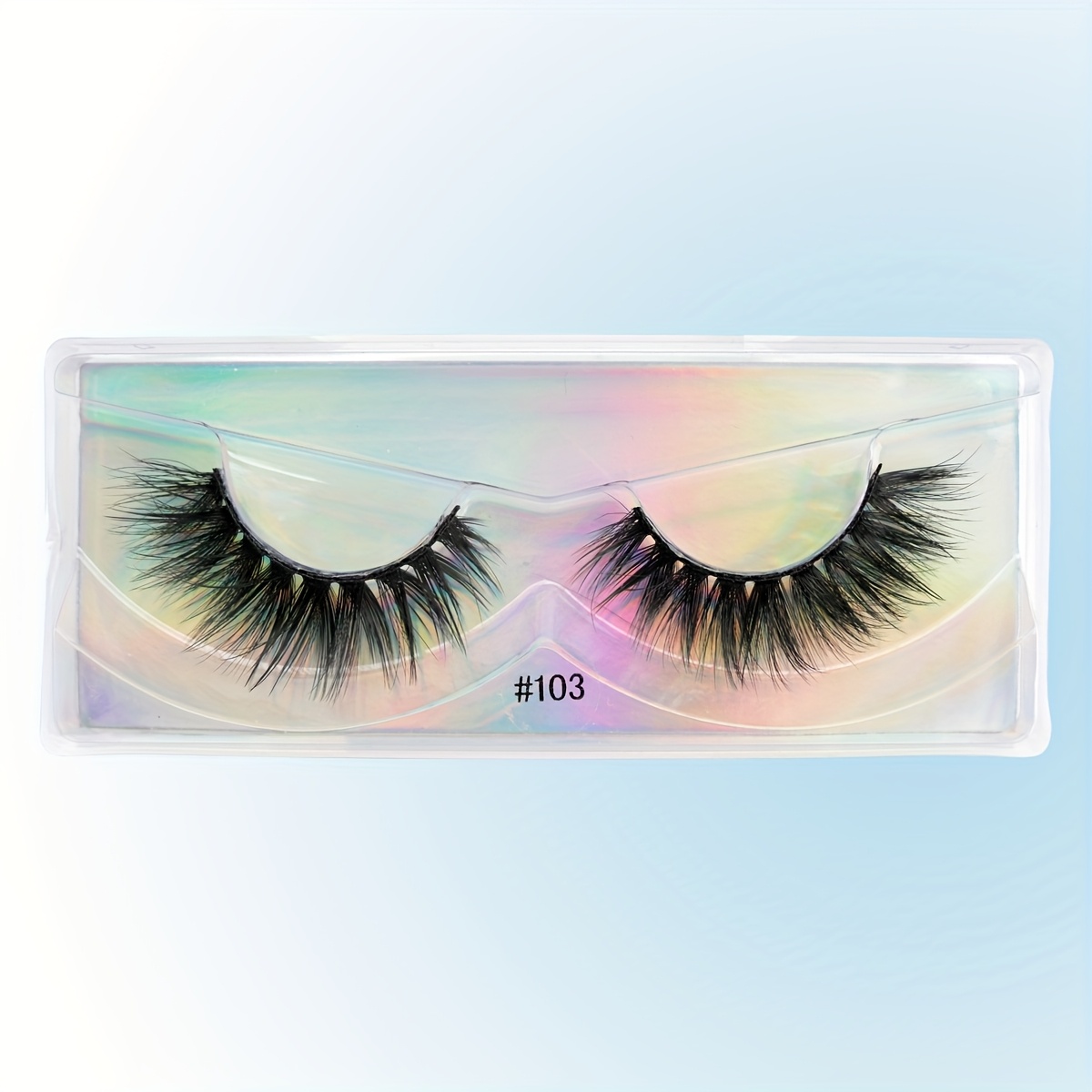 1 Pair Ysdo Reusable 3d Cat-eye False Eyelashes - Synthetic Lashes With Iridescent Rainbow Base, Portable Individually Packed For Daily & Special Occasion Makeup, Eyelash Accessories