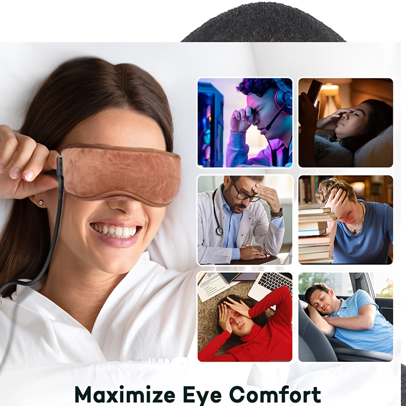 

Usb Heating Eye Mask, Hot Compress Eye Mask, Adjustable Temperature Sleep Eye Mask, Suitable For Dark Circles And Eye , Does Not Mobile Power, Suitable For Travel, A Stylish Gift