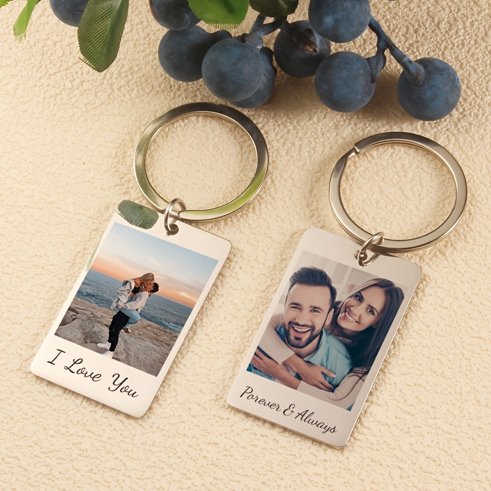 

Personalized Photo Keychain With Custom Message Keychain For Boyfriend Girlfriend Valentine's Day Music Love Birthday Wedding Christmas