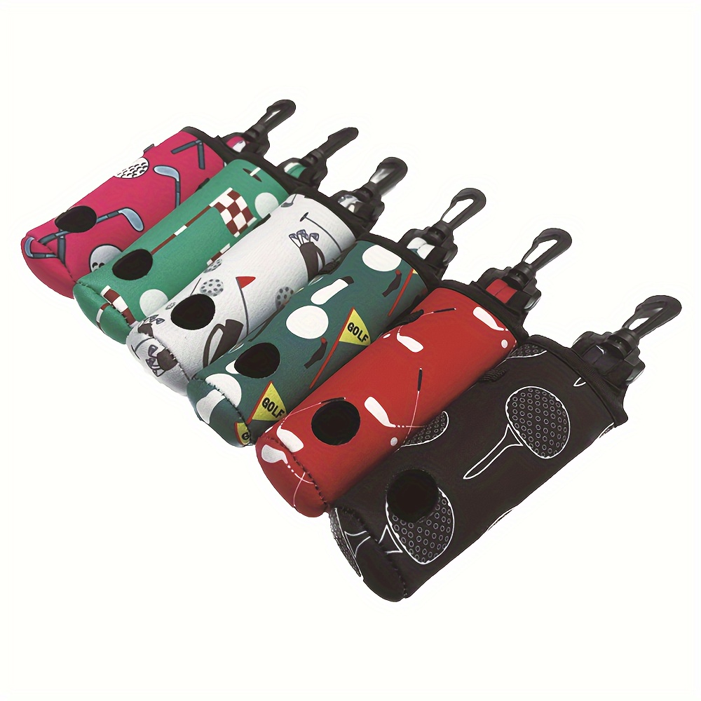 

Golf With Hooks, Portable Golf Ball Pouch, Carabiner Attachment, Protective Golf Ball Holder, Sports Accessory Storage, Assorted Designs