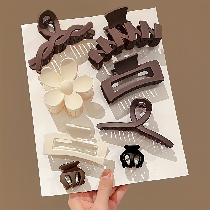 

8 Pcs Hair Claw Clips Set, Nonslip Hair Clips For Women, Strong Hold Hair Accessory For Thick, Thin And Other Hair Types
