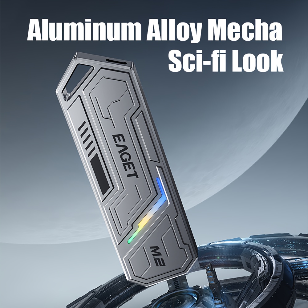   aluminum alloy m 2 nvme   ssd enclosure adapter   style tool free usb c type   supports ssd sizes 2230 2242 2280 ssd not included   enclosure futuristic design durable build 0