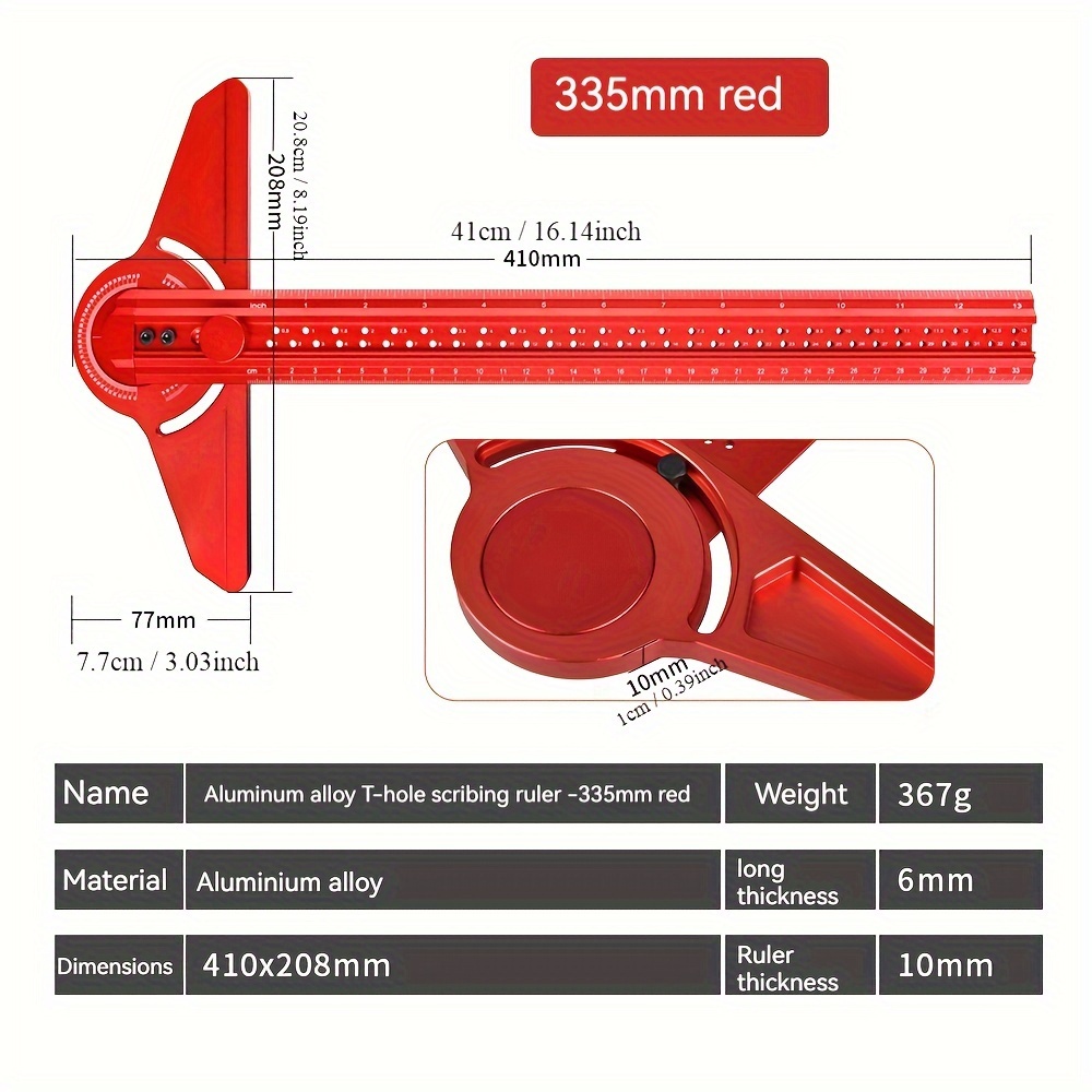 Aluminum Alloy Multifunctional Angle Ruler And Guide