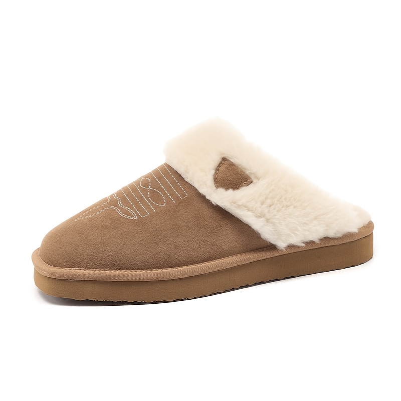 TEMU Chaussons doux pour homme, chaussures d'intérieur/extérieur chaudes, en peluche douillette et confortable, mocassins larges et duveteux