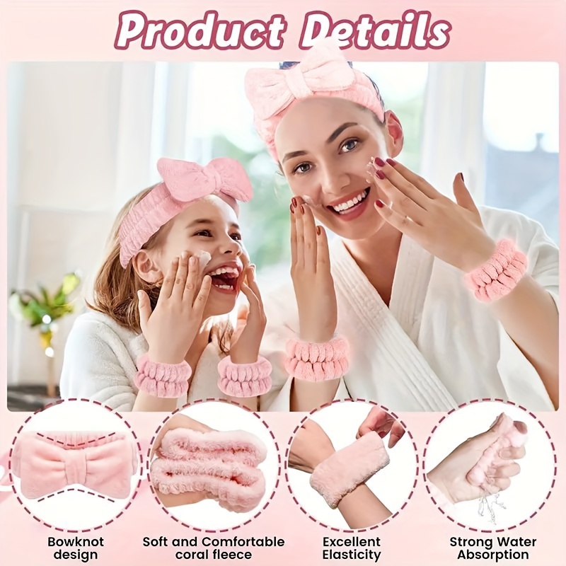 8pcs facial care kit deep cleaning spa masks more portable skincare set with soft plush headband silicone scrubber brushes perfect gift for women details 2