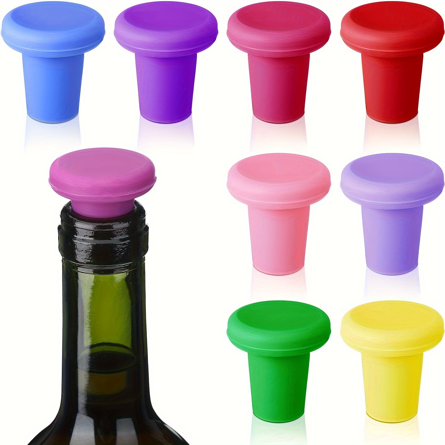 24 Tappi Per Bottiglie In Silicone, 6 Colori, Riutilizzabili, Per Birra, Succhi E Bevande, Tenuta Ermetica, Adatti A Bottiglie Di Vetro - 3