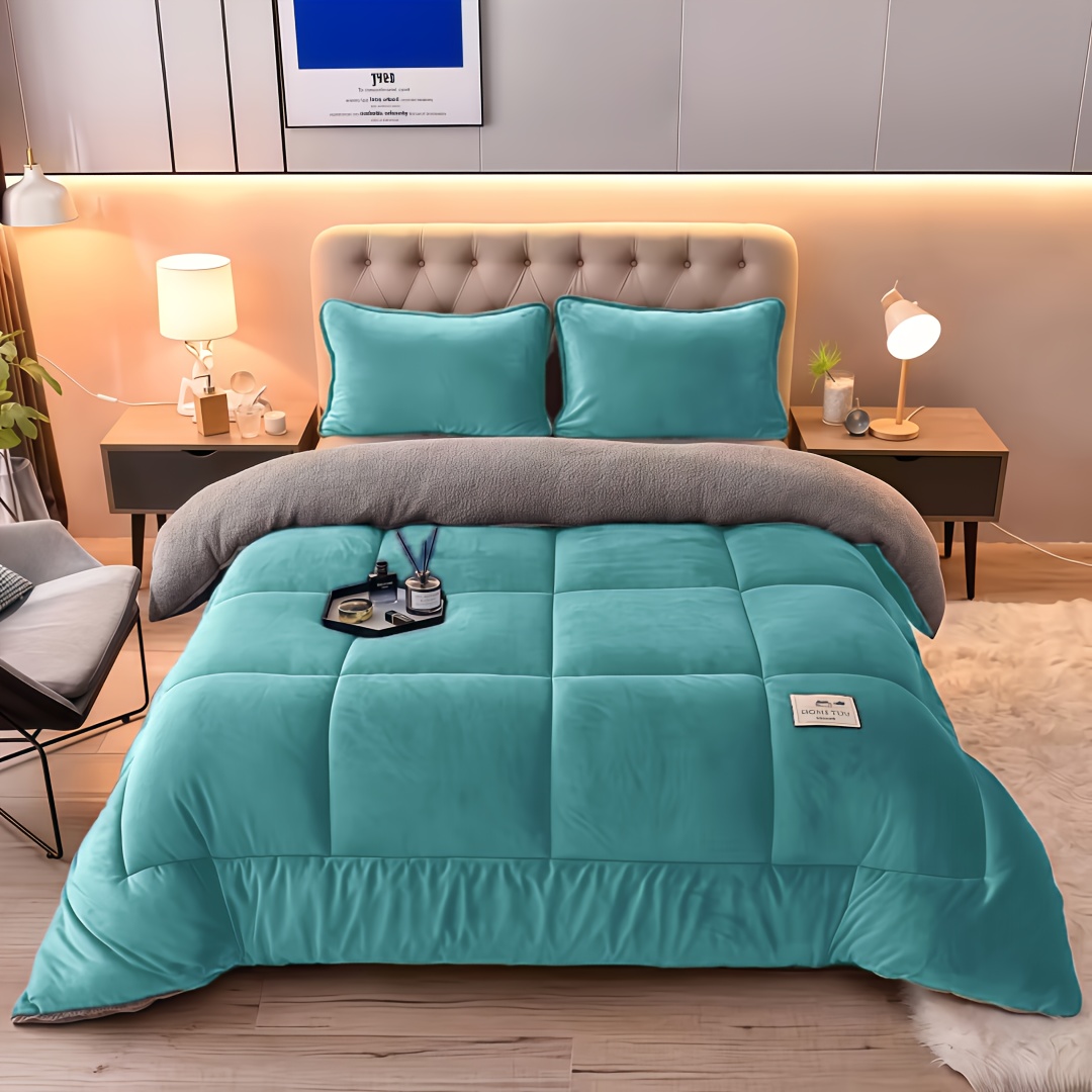 TEMU 1 stuks Hoogwaardige Luxe en Comfortabele Dikke Warme Quilt - Zacht en Huidvriendelijk Beddengoed, Gemaakt met Quilttechnieken, Machinewasbaar,