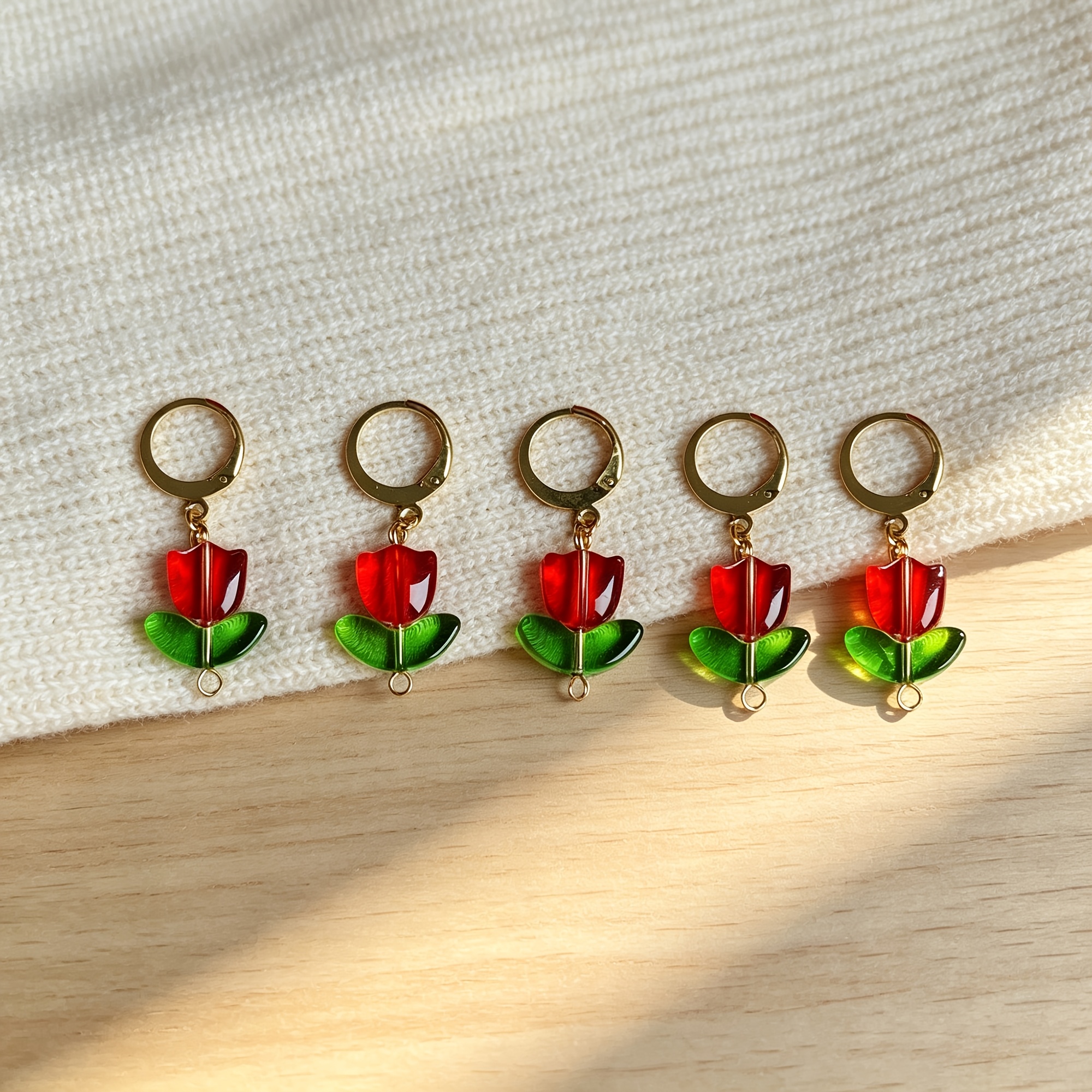 TEMU Flower Progress Keepers, Flower Markers, Crochet Gift Knitting Gift Additions For Knitters, Suitable For All Kinds Of Shoes, Bags, Key Chains,