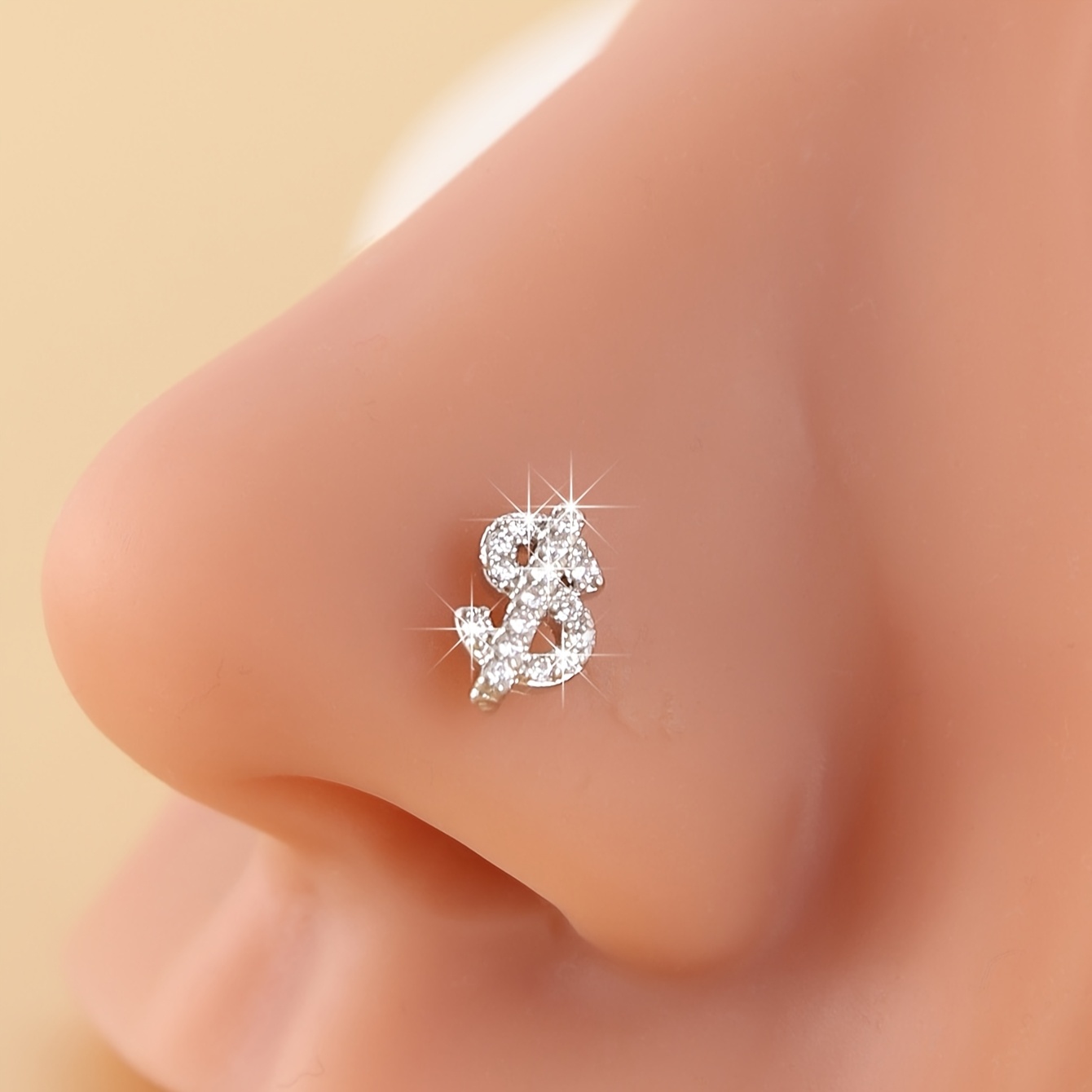 TEMU 1pc Nose Ring Nose Stud Vintage Minimalist Style Body Piercing Accessory