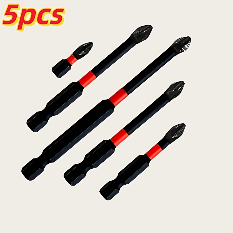 Image of Magnetic Screwdriver Bit Set, 5pcs S2 Steel Drill Bits With Anti-slip Grip & Magnetic Holder For Electric/manual Impact Drills, Ideal Gift