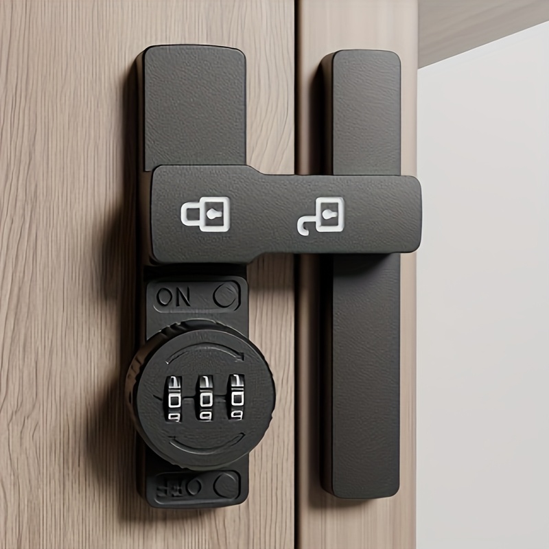 Barn Door Lock,flip With Combination,180-degree Sliding & Swinging Door Lock With Cabinet 3-digit Password Keyless,gate Latches Bolts For Barn
