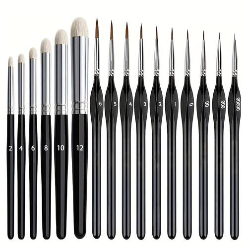 16pcs miniature painting dry brush set set small acrylic oil paint brushes detail mini painting kit for model ceramics art painting
