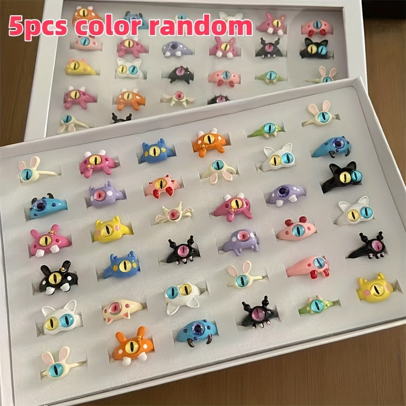 TEMU 5pcs Random Style With A Unique And Design With An Edge Goth-punk Twist, Perfect As - Birthday Celebrations, Christmas Gifts, Back-to-school
