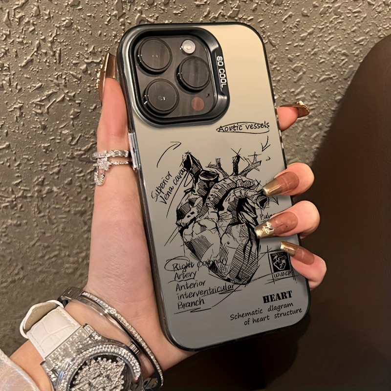 Phone Case - Imd Electroplated Colorful Heart Pattern Phone Case Compatible With Iphone 14/13 Pro Max/12 Pro/soft Case 11/xr/xs Max/xs/7/8 Plus Drop-resistant 15