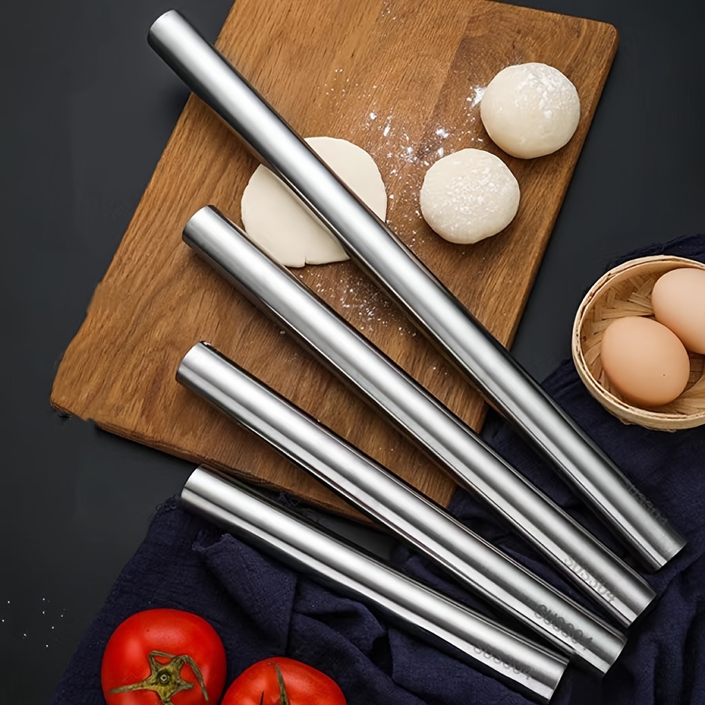 

16.73 Inch 304 Stainless Steel Rolling Pin Metal Dough Roller Kitchen Baking Tools For Restaurant Use, /12.8 Inch /10.83 Inch /8.86 Inch