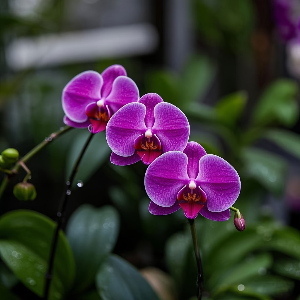 3 Stck lebendige lila Orchideen knstliche Blumen  realistisches  Schmetterlingsdesign mit * * wasserfest und staubdicht, ideal fr  Wohnaccessoires, Schreibtischdekoration oder als Geschenk zu ...