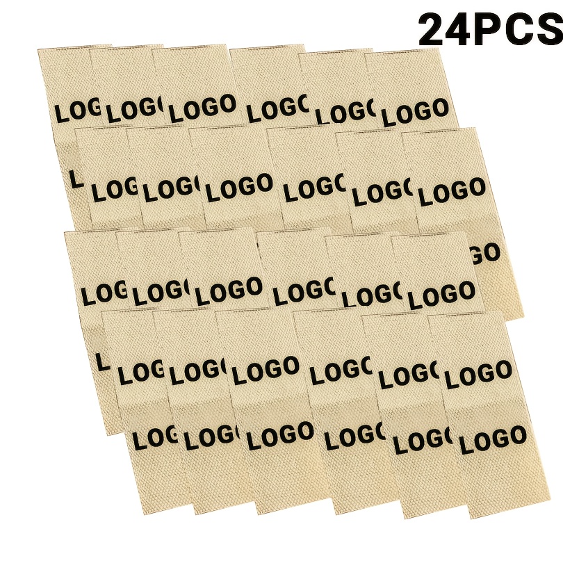 TEMU 12/24 etiquetas de costura de tela personalizadas, etiquetas tejidas personalizadas para costura, tejido, manualidades, suministros para la