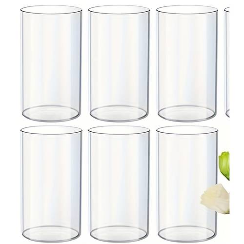 transparent cylindrical vase set bohemian style windproof candlestick set glass windproof candlestick dried flower vase fresh flower vase for table center decoration modern floating candles suitable for wedding table decoration