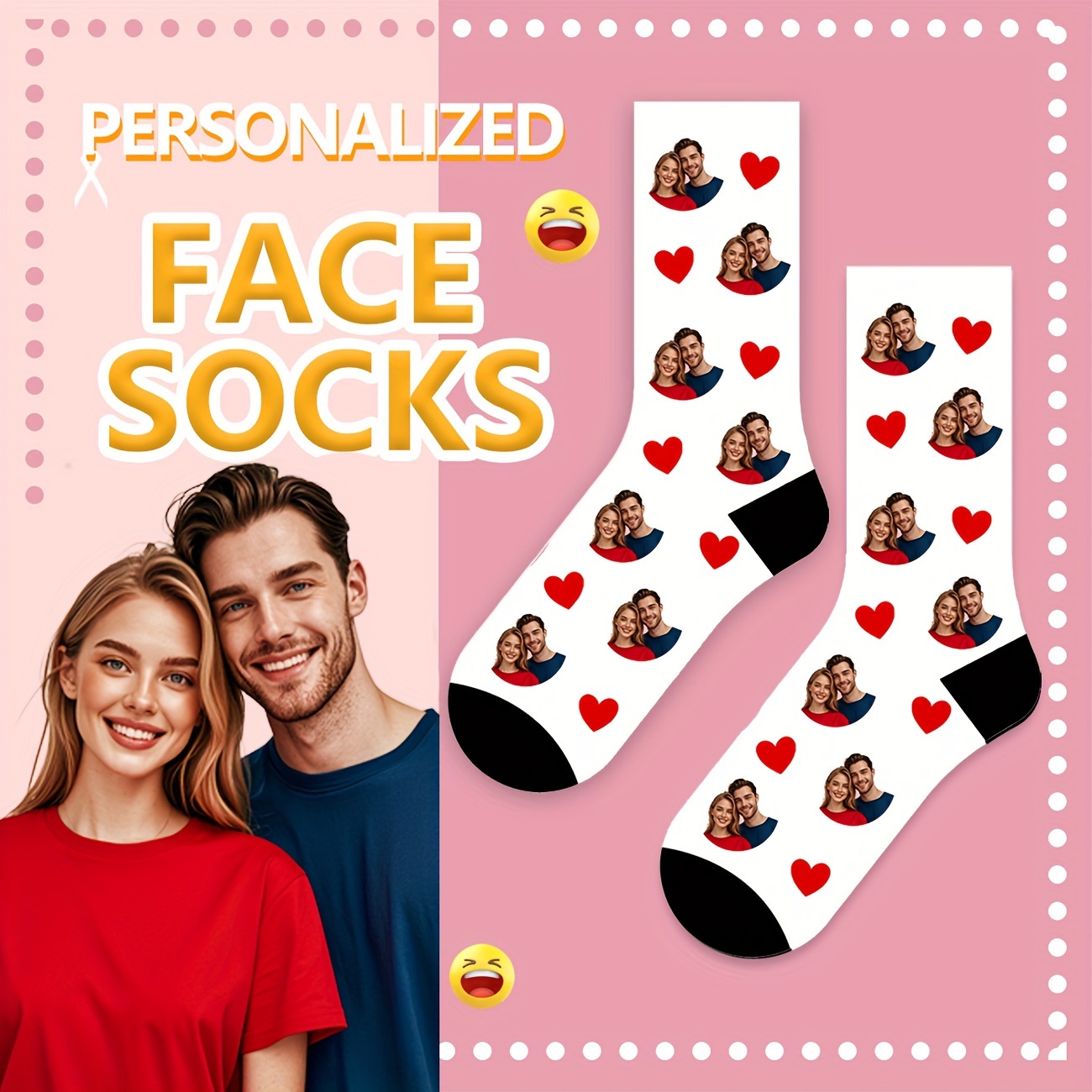 

Chaussettes Personnalisées - Chaussettes Personnalisées Lui & Elle, Parfaites la -, Anniversaires & Cadeaux, Convient aux Tailles EU 32-40