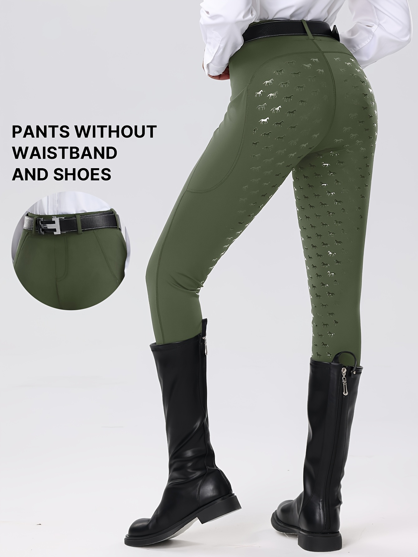 womens high waist   lifting fitted equestrian riding   full seat silicone anti slip wear resistant riding pants high     fit jodhpurs with side pockets womens sportswear pants do not   a belt or boots