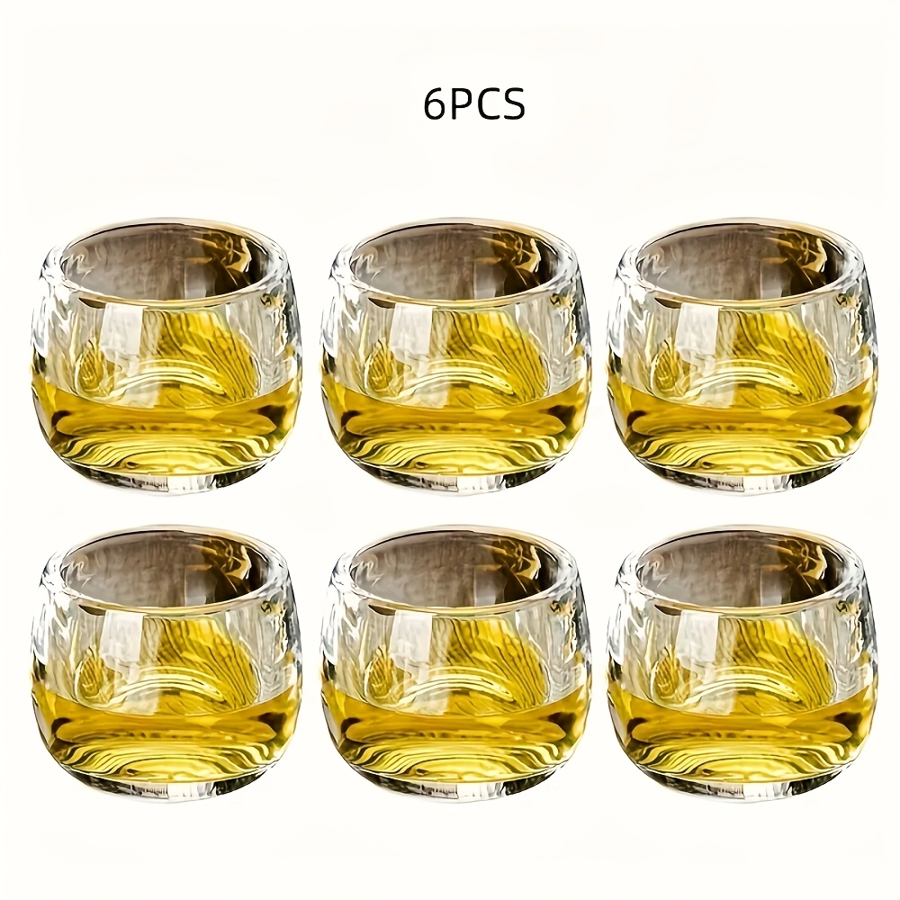TEMU 1 Set Of 6, Exquisite 3.21oz Crystal Glass Teacups - Whiskey Glasses , Beverages, Home Decor