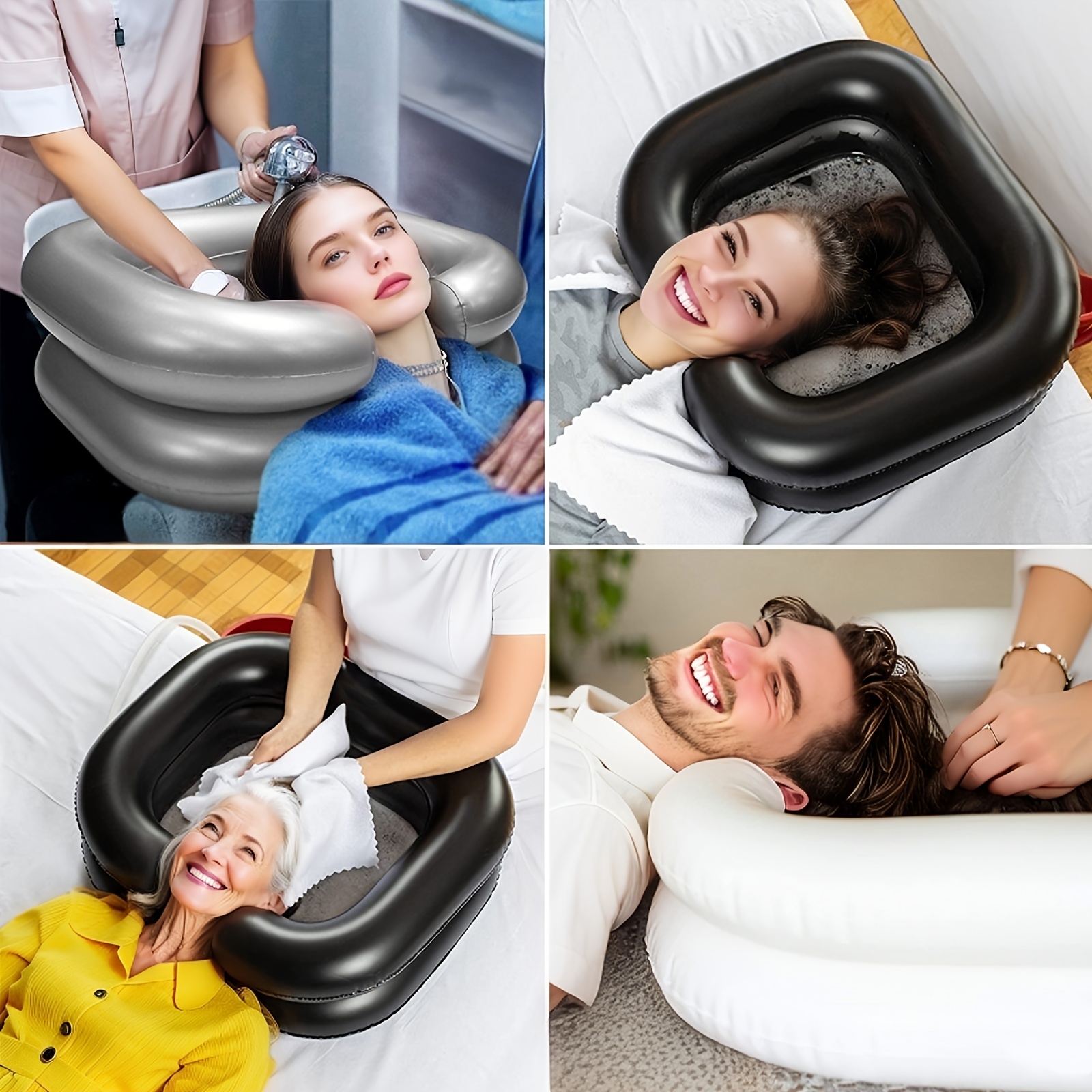 Portable Inflatable Wash Basin, Ergonomic Design for Hair Care, Durable PVC Material, Suitable for The Elderly The Disabled Pregnant The Injured and Bedridden Patients, Inflatable Bath Basin for Multiple Scenarios - Image 6