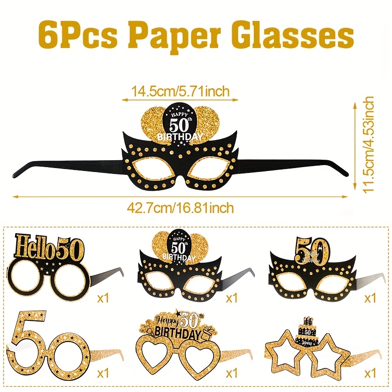 8 Paires De Lunettes En Papier Pour Fête - Accessoires Rigolos Pour Photos D'anniversaire, Déguisement Homme Femme ! - 7