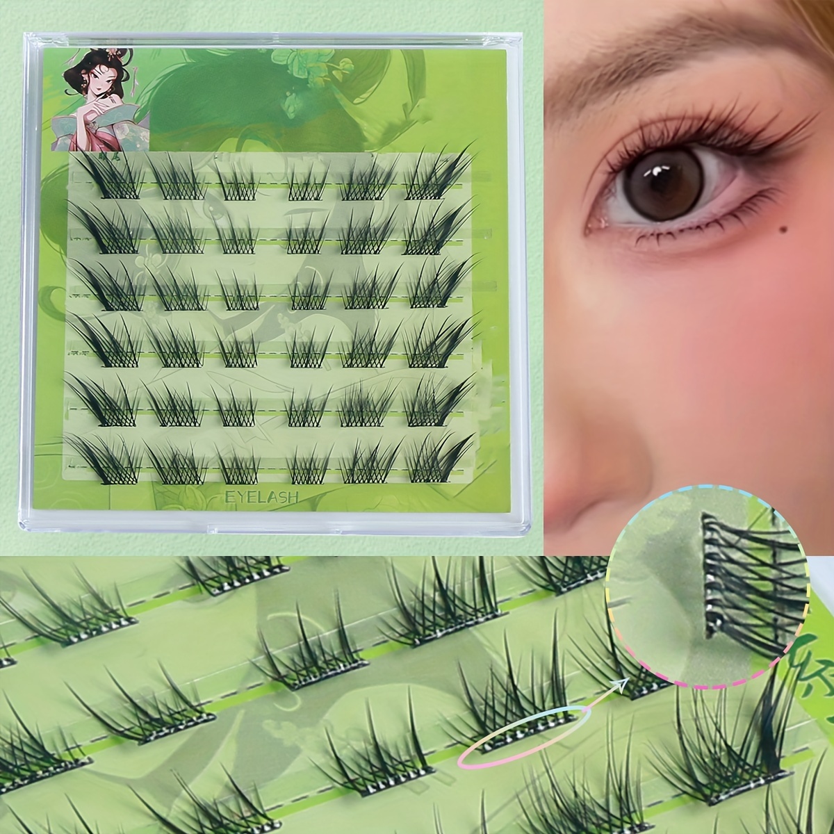 

36 Self-adhesive False Eyelashes Set - Cat & Styles, 10-14mm, C- Volume For & , Reusable