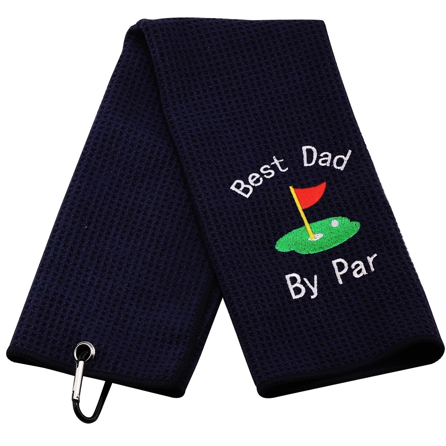 

1pc Dad Golf Towel, Embroidered Golf Towel, Gift Towel With Clip For Outdoor Sports