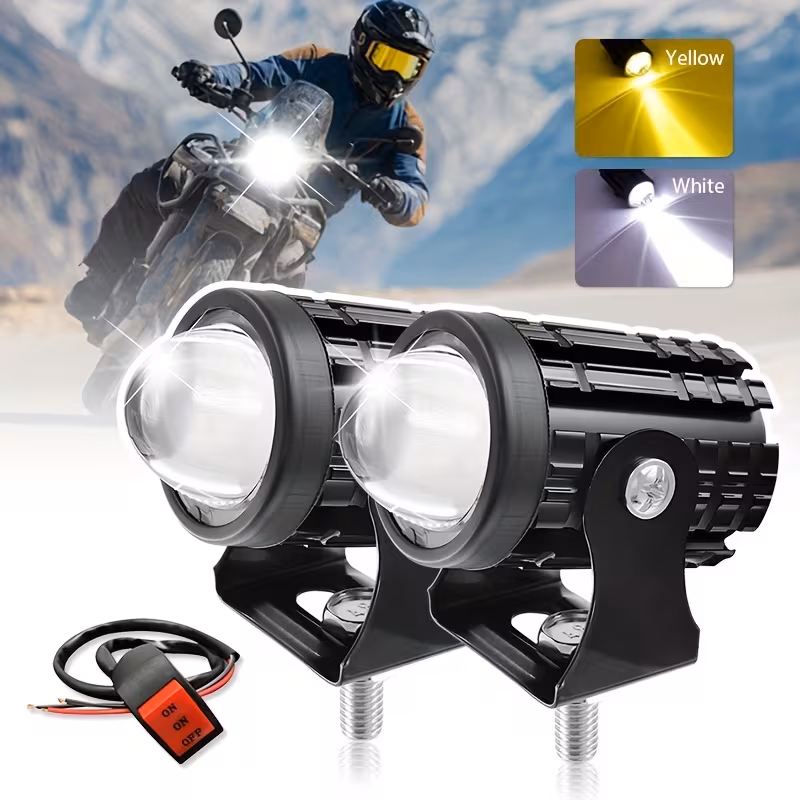 2pcs focos led + 1pc | faros delanteros de motocicleta foco lámpara de conducción luz y luces led para motocicleta para auto bombillas led con , luz led para motos, luces led para coche, sin batería 1