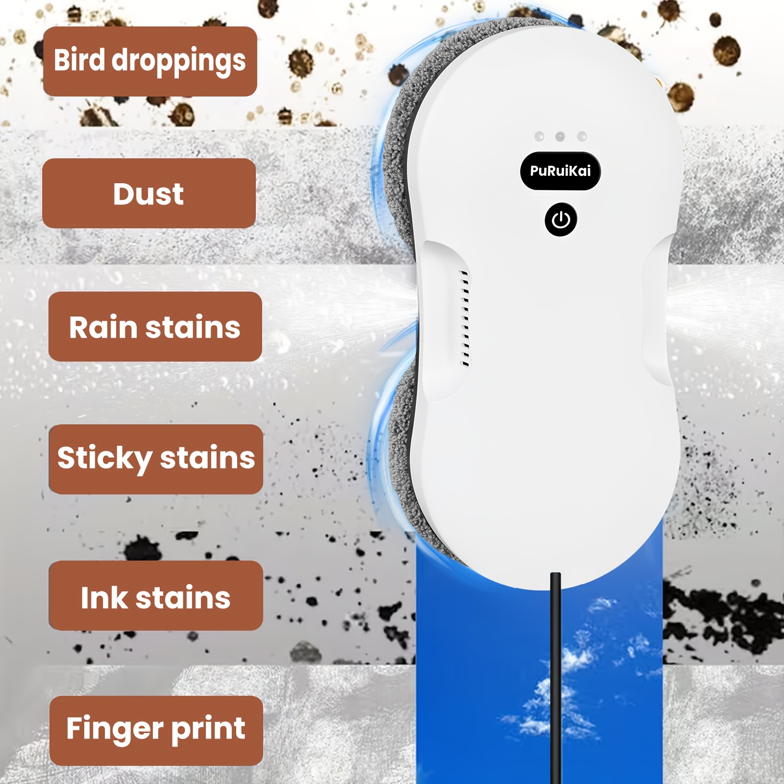 Image of Ai Intelligent Robot (window Cleaner), 17 2027 Upgrade Model 7500pa Strong Suction, Ai Planning, 10-layer Safety , Automatic Water Spraying, Suitable For Home Windows And Wall Panel Cleaning