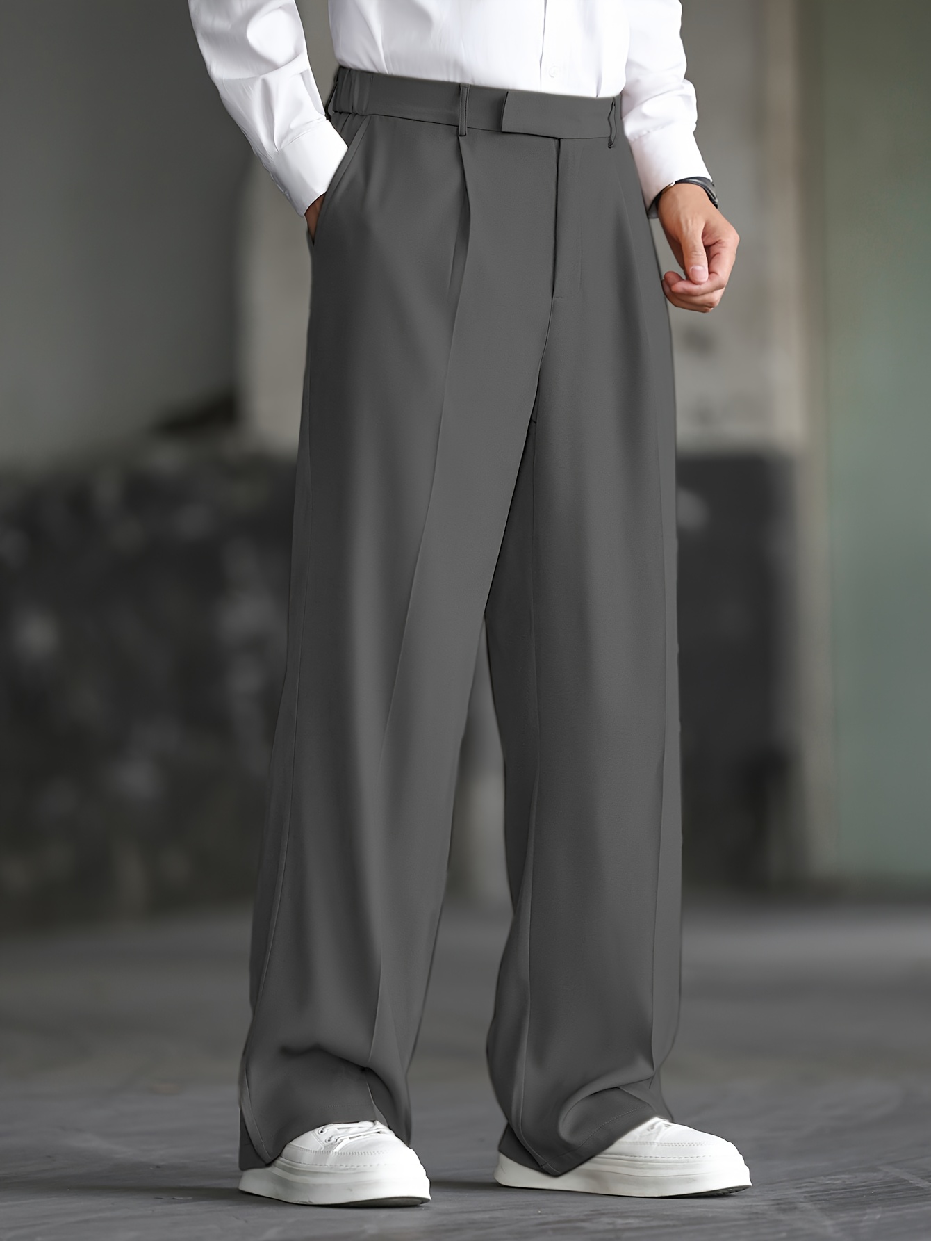 baggy dress pants mens Mens IL CANTO Super Baggy 22" Wide-Leg Pleated Dress Pants Many Colors Navy Blue S / 34 Waist x 36 Unfinished hem