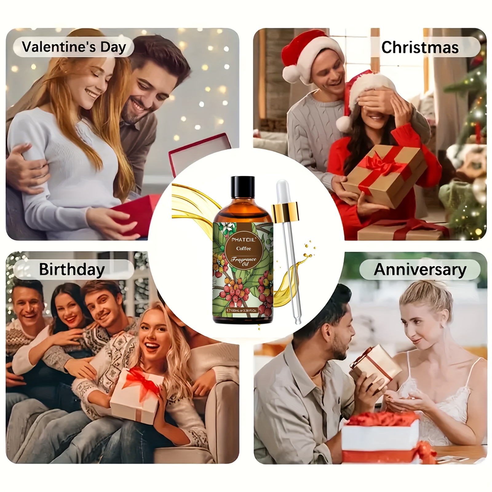PHATOIL 1 kom 100 ml/3.38 Fl.Oz ulja s mirisom kave - za difuzore, ovlaživače, izradu svijeća - savršen poklon za ljubavniku, obitelj, prijatelje - Božićni pokloni, pokloni za vo, pokloni za Majčin dan