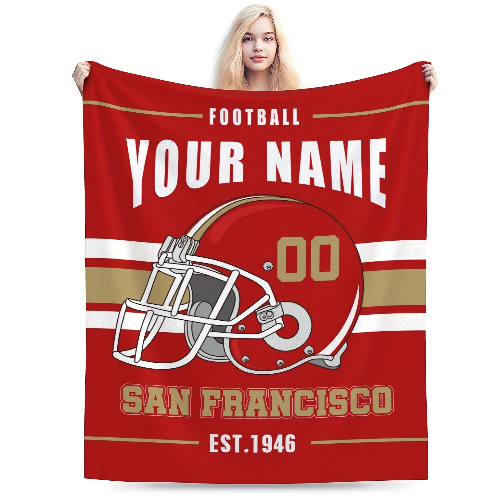 

Customizable San Blanket, Personalized , Blanket For Bed, Sofa, Polyester, Rectangular, , No Needed, Home & For Boys, , Men, Women,