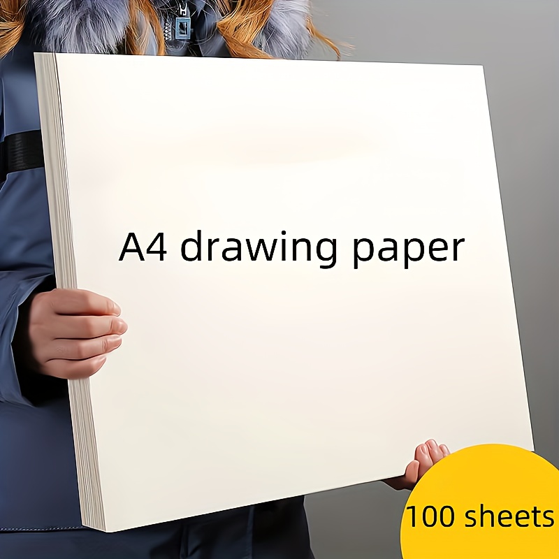

100 Sheets A4 Drawing Paper, Thick Sketching And Watercolor Painting Loose Sheets For Office Printing And Various Art Techniques