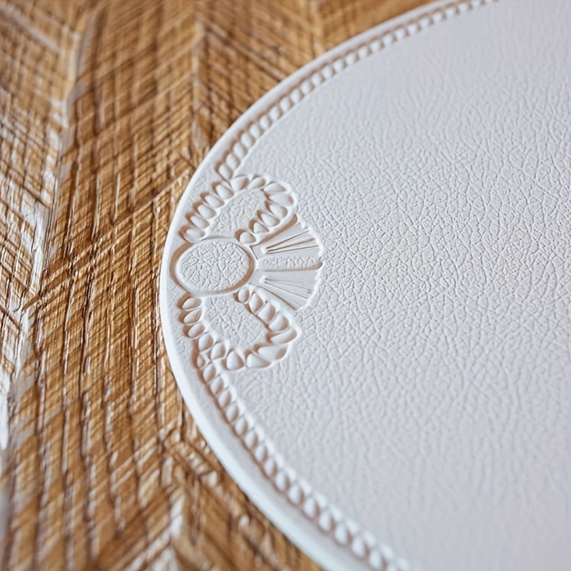 4pcs 30x45cm oval embossed placemats non slip and durable placemats easy to clean bow holiday dinner decoration placemats suitable for wedding ceremonies   used for indoor and outdoor Product details 2