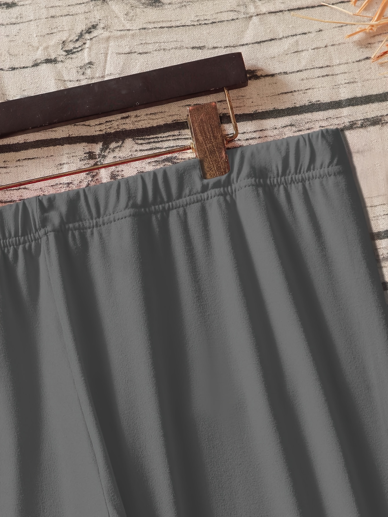 Women's Plus Size Stretchy Casual Pants - Solid Color Black, Elastic Waistband, Comfort Fit, Polyester, Machine Washable - Ideal for Spring/Summer/Fall