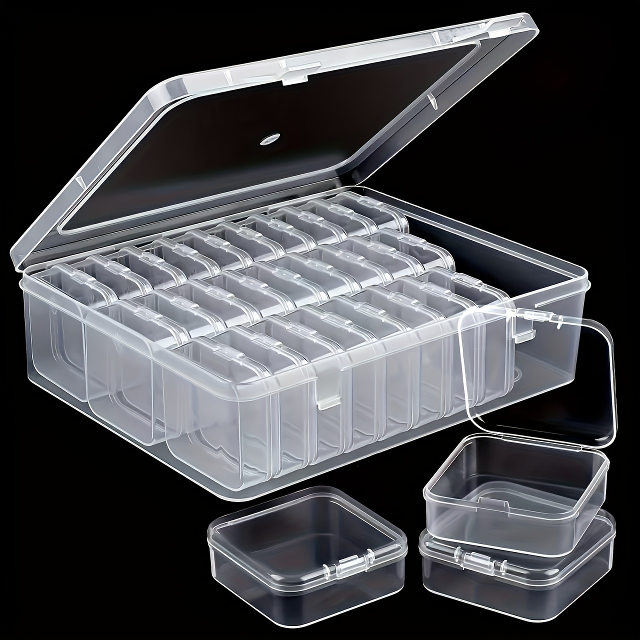 30pcs transparent plastic storage boxes for beads jewelry crafts durable organizer with snap closure perfect gift for crafters jewelry enthusiasts jewelry organizer storage jewelry boxes Product details 0