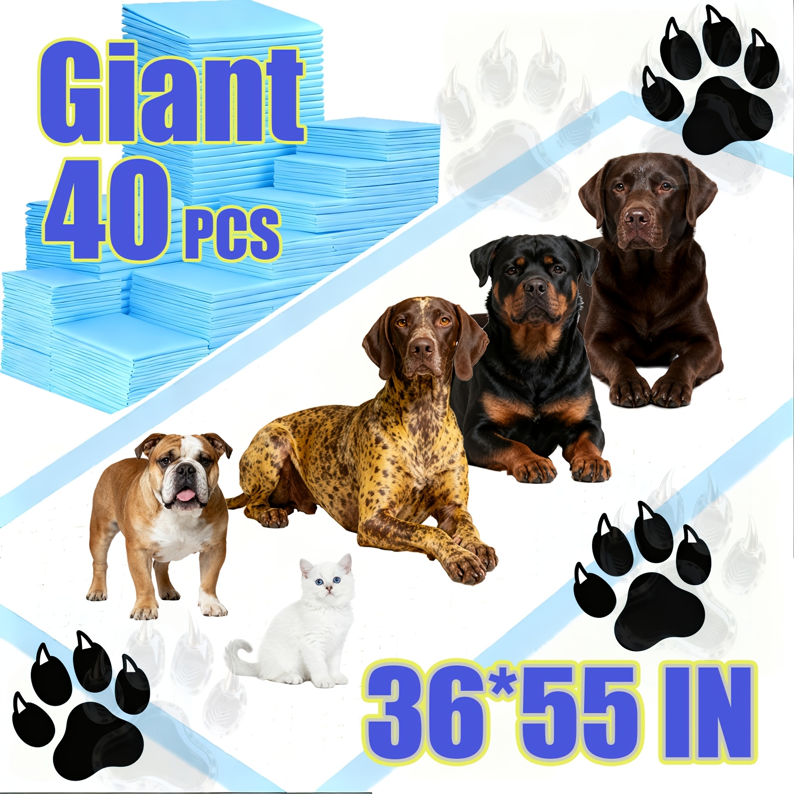 36"x55" Dog Training Pads 40 Count | Dog Pee Pads | Super Absorbent Puppy Pads