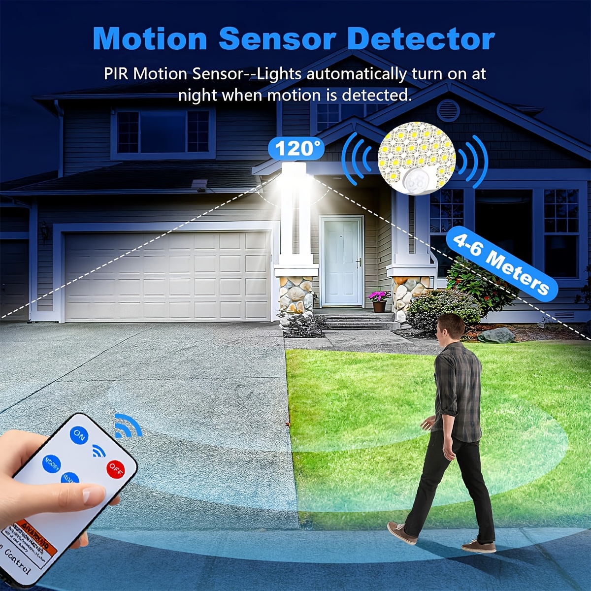 124 LED Solar Motion Sensor Lights Outdoor with Remote