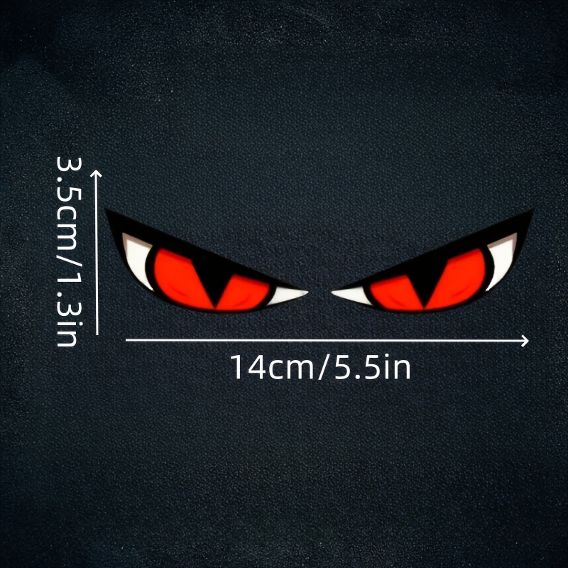 Cartoon Eye Vinyl Decal For Motorcycles & Cars - Self-adhesive, Glossy Finish, Fantasy Anime Theme, Perfect For Rearview Mirror Or Decoration, Motorcycle Stickers