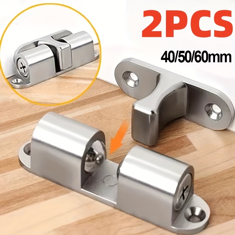 4-Pack Cabinet Latch Double Roller Catch – Black Nickel Hardware For Cupboard, Closet & Kitchen Cabinet Doors