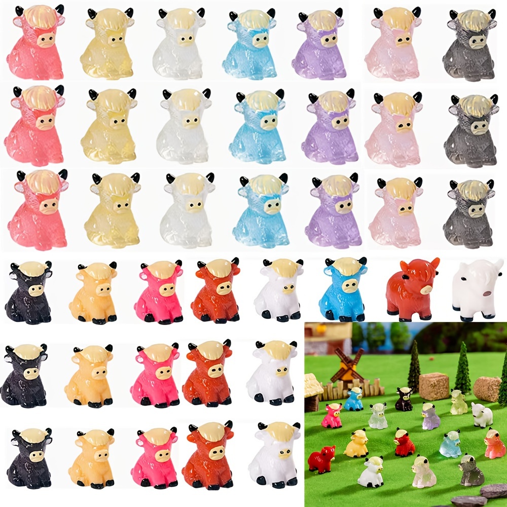 

15pcs/30pcs Fairy Garden Accessories, Resin Cow Garden Landscape Aquarium Decoration Potted Plant Decoration, Used For Rooms, Courtyards, Gardens, Potted Plants, Home Decoration (multiple Colors).