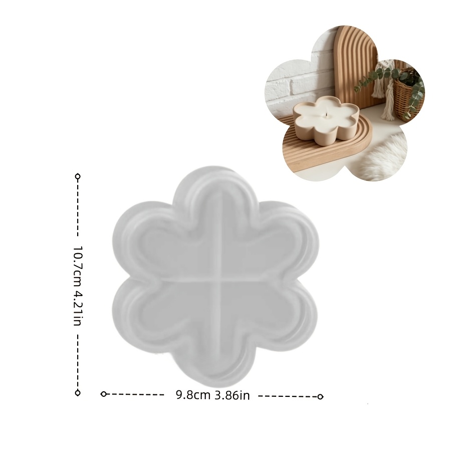 TEMU DIY Kleimal, 3D Driedimensionale Bloemvormige Aromatherapie Kaars Siliconen Mal, Handgemaakte DIY Gips Ornament Mal, Druipende Siliconen Mal,