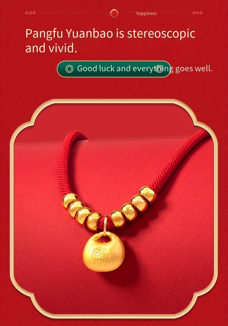 1pc chinese coin pet necklace polyamide red cord high Temu