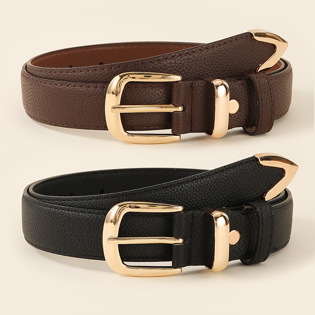 1/2 stück modischer lychee-muster legierung pin   damen gürtel, einfacher, lässiger, eleganter einfarbiger damen gürtel, vielseitiger trend-gürtel für kleider und hosen,   für den täglichen gebrauch, als geschenk