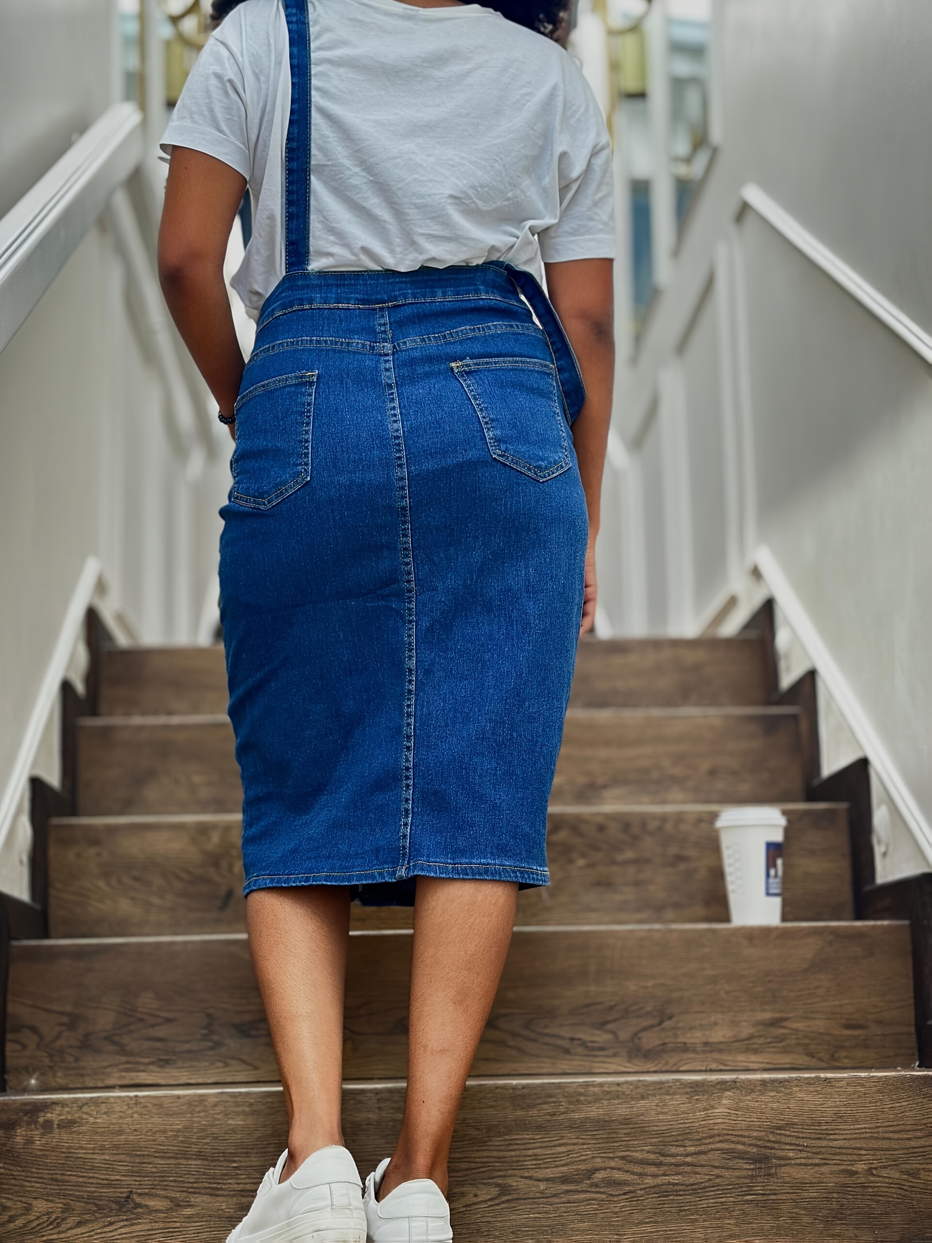 womens fitted denim overalls dress casual denim overalls - Temu Bahrain