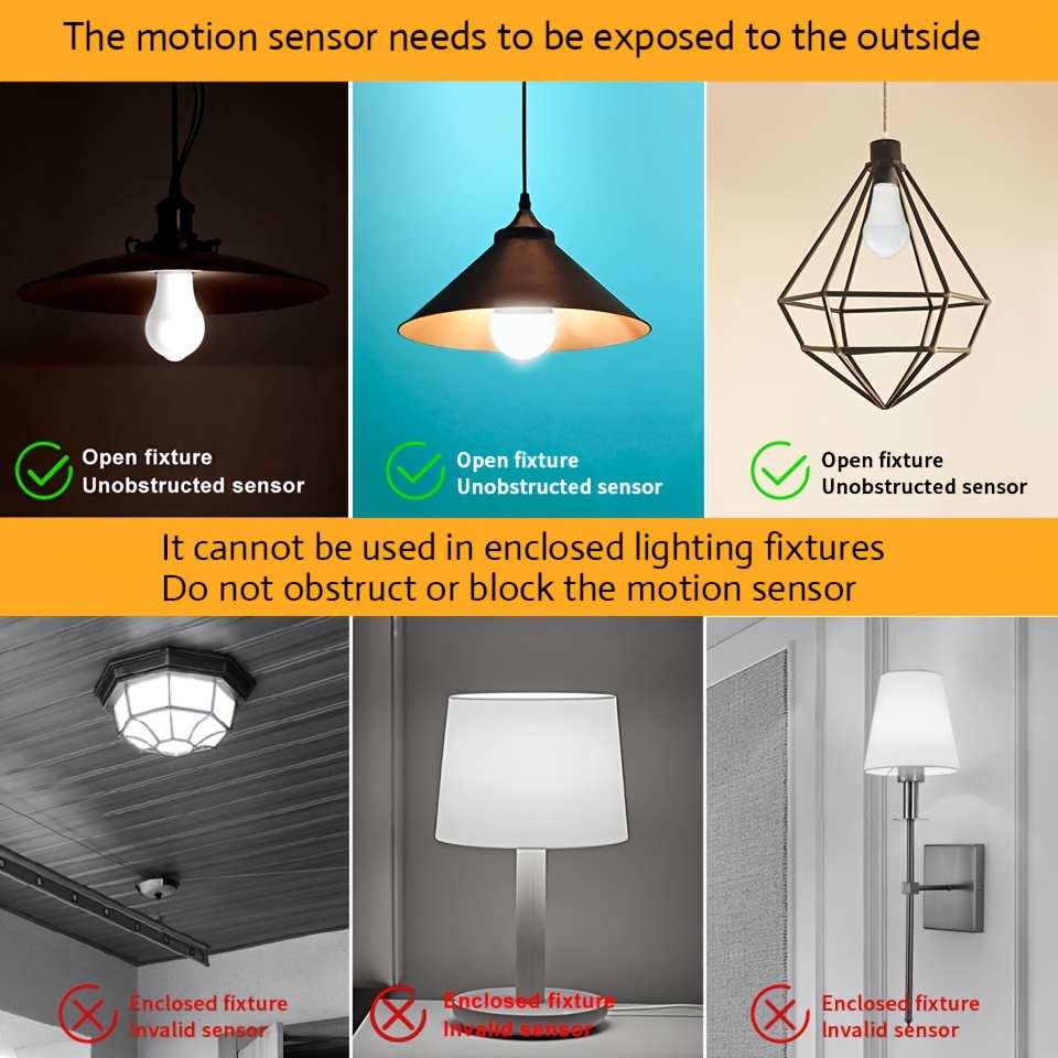 Zestaw 4 Sztuk Żarówek z Czujnikiem Ruchu, Automatyczne Włączanie od Zmierzchu do Świtu, Łatwa Instalacja, 9W AC175-265V, Nocna Lampa do Wnętrz, Idealne na Balkon i Łazienkę jako Zamiennik Żarówki Szklanej
